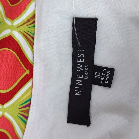 Nine West High Style Colorful Fall Party Cami Dress NWT  SZ 16 - Picture 12 of 16